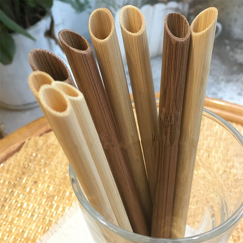 50/100 Pcs Eco-Friendly Bamboo Drinking Straws Reusable Smoothie Party Wedding