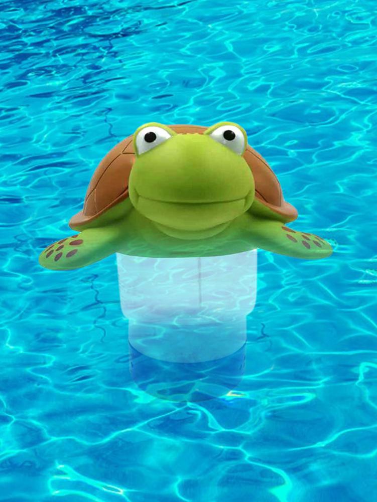 Vinyl Turtle Pool Chlorine Dispenser 3 Inch Tablet Floating Storage Capacity
