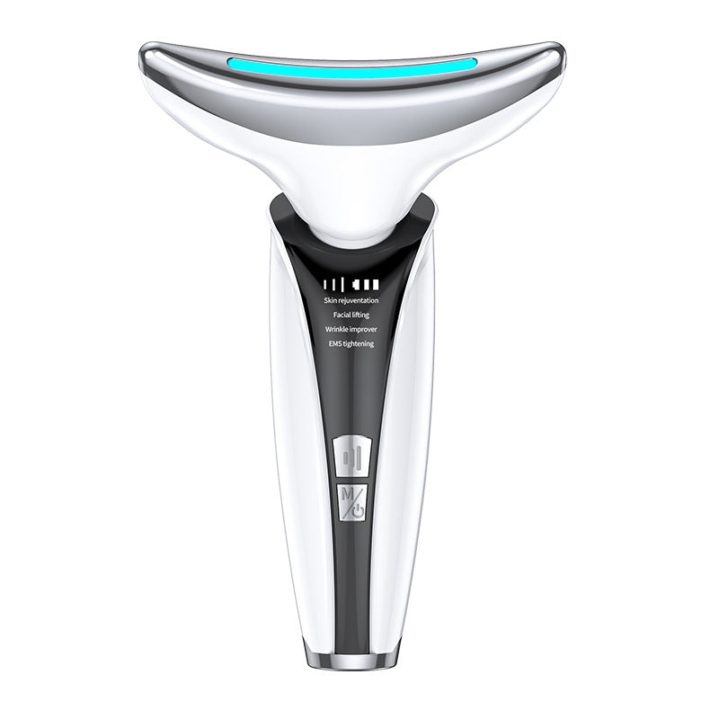 USB Rechargeable EMS Neck & Face Lifting Massager Device 3 Light Modes LED