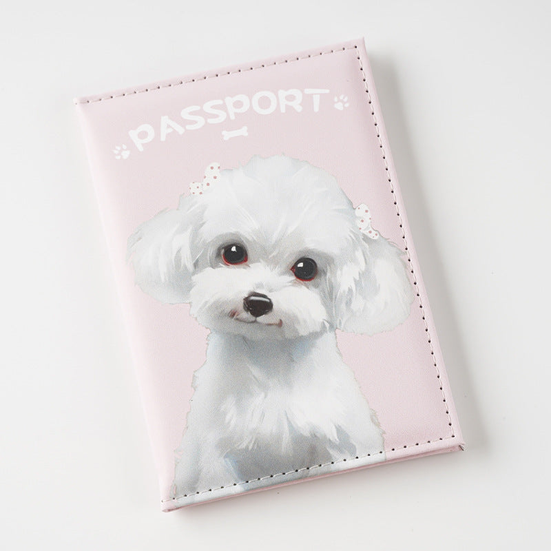 Animal Theme Leather Passport Holder Travel Essential for Cat and Dog Admirers