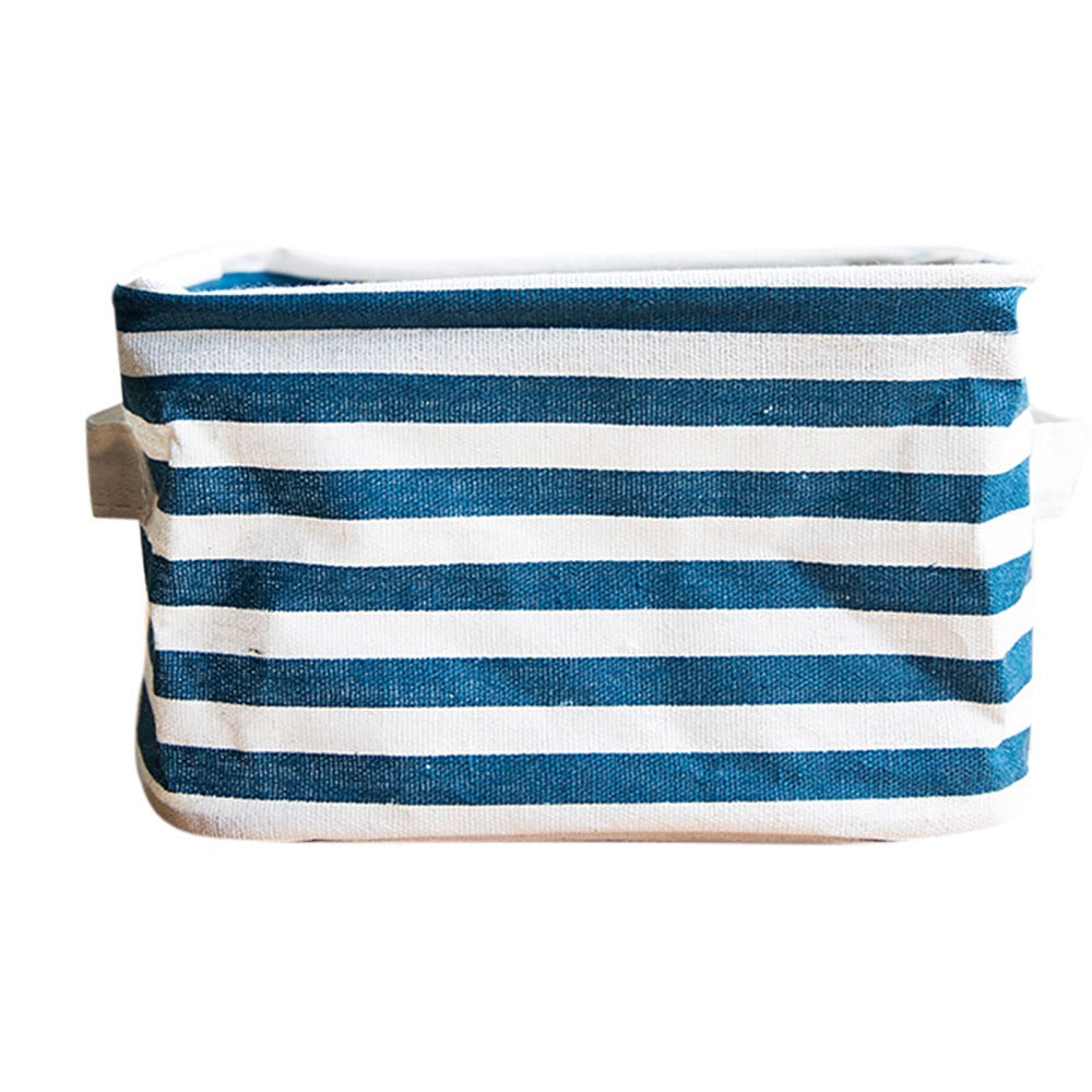 Foldable Fabric Storage Basket Desktop Closet Organiser Toy Box Loop Handles