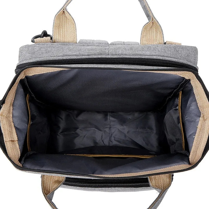 Baby Diaper Backpack Integrated Folding Crib Waterproof Spacious Travel Nappy Bag