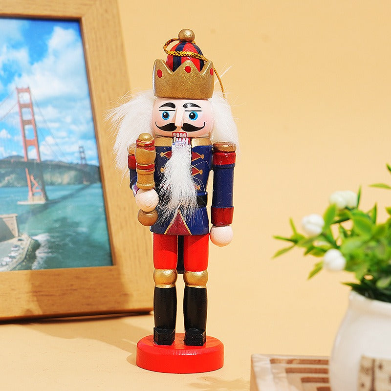 Set of 5 12CM Christmas Nutcracker Doll  Wooden Ornaments for Holiday Decor Tree