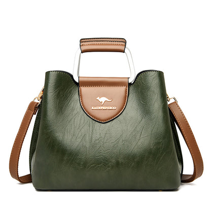 Medium Faux Leather Crossbody Bucket Bag Women Adjustable Shoulder Strap Handbag