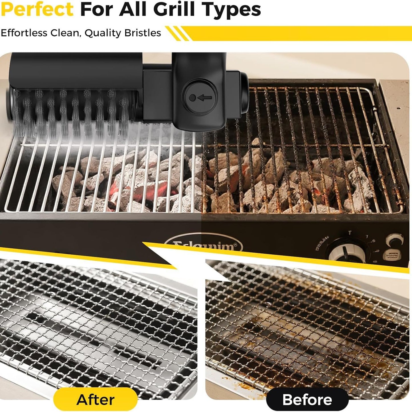 Electric BBQ Grill Brush Heavy Duty Oil Stain Remover Barbecue Cleaning Tool