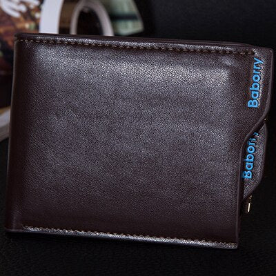 Men's Slim Bifold Wallet Faux Leather Card Holder Coin Pocket Billfold Organizer