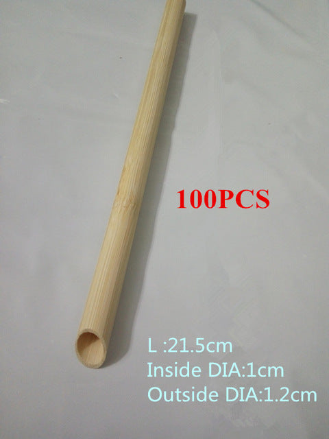 50/100 Pcs Eco-Friendly Bamboo Drinking Straws Reusable Smoothie Party Wedding