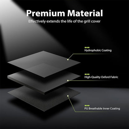 Waterproof BBQ Grill Cover with UV Protection, Drawstring, Reflective Handles