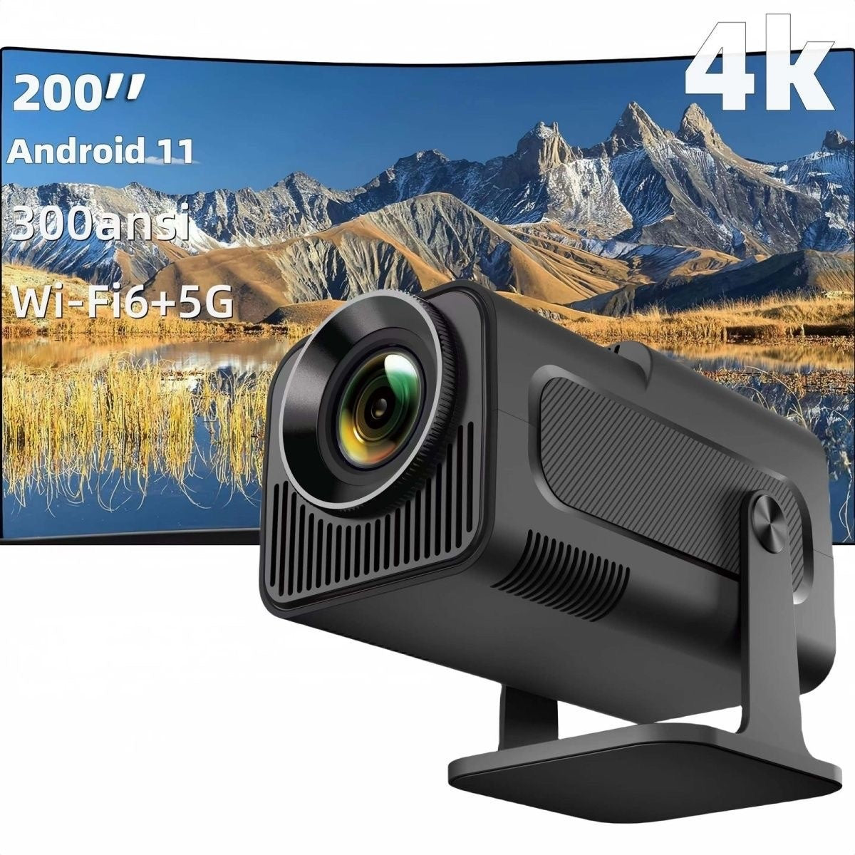 HY320 Mini Ultra HD 720P Android 11 Smart Home Projector Exceptional Quality 60W
