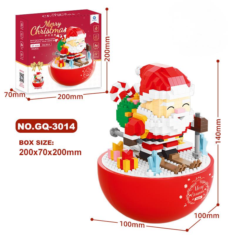 701Pcs Santa Claus Tumbler DIY Christmas Building Blocks Festive Holiday Gift Decor