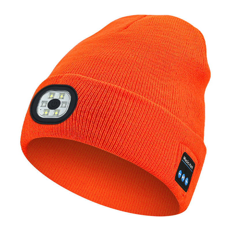 Bluetooth 5.4 Stereo LED Beanie USB Rechargeable Three-Level Light Winter Hat