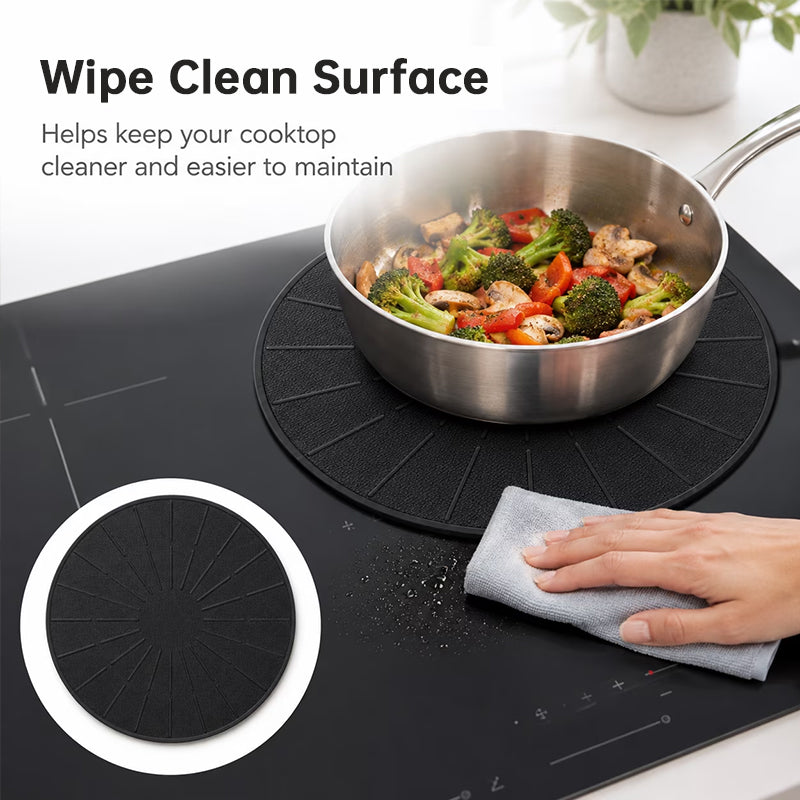 Round Induction Cooker Mat Silicone Fibreglass Heat Resistant Non Slip Proof Pad