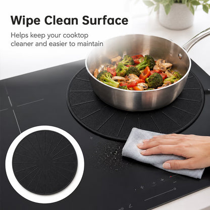 Round Induction Cooker Mat Silicone Fibreglass Heat Resistant Non Slip Proof Pad