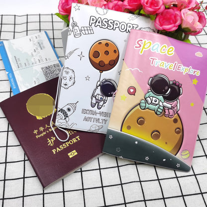 Astronaut Themed Passport Sleeve with RFID Blocking for Secure Travel Protection