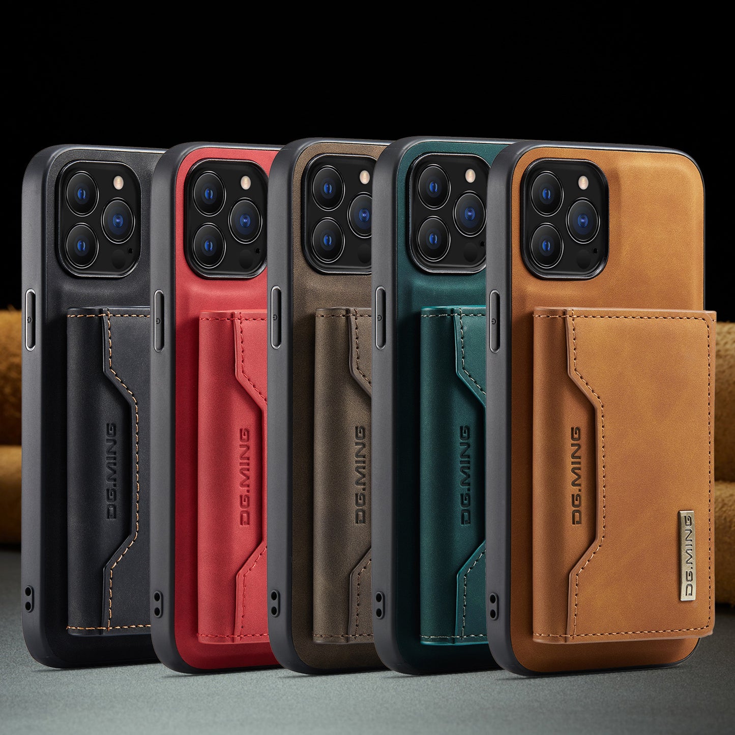 Magnetic Leather Card Case Detachable Kickstand for iPhone 11 12 13 14 Pro Max