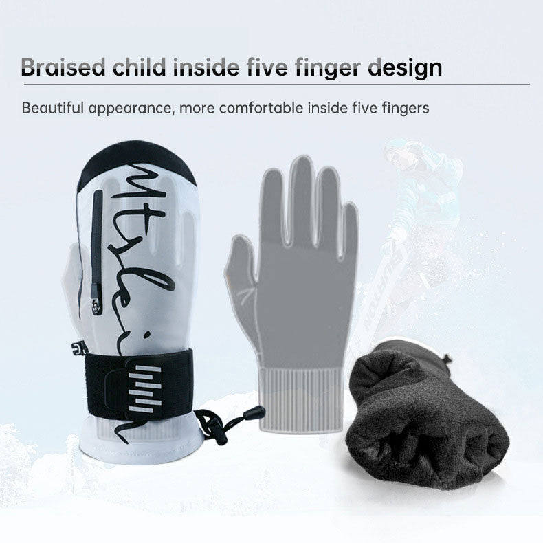 Touch Screen Ski Gloves Men Women Wrist Support Shock Absorption Cold Weather
