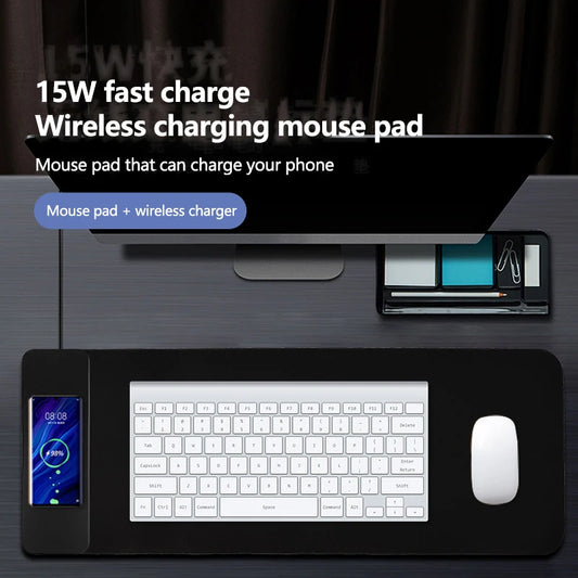 Wireless Charging Mouse Pad 15w Extra Large Rubber Surface 800mm 300mm 4mm Coil