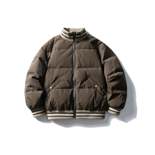 Men's Insulated Winter Jacket Casual Zip-Up Warm Outerwear with Loose Fit Design