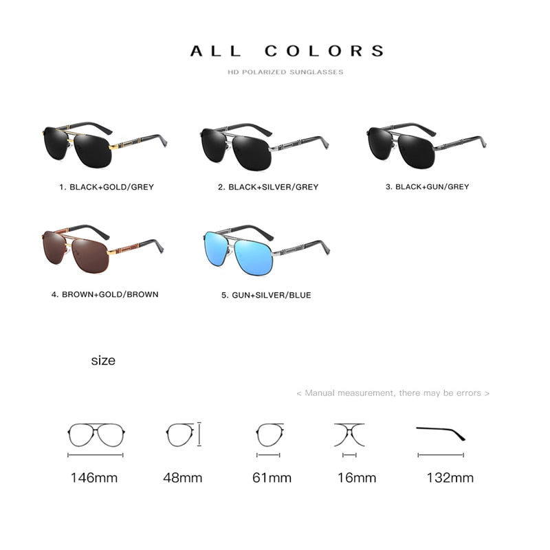 Men's Polarized Alloy Frame Driving Sunglasses UV400 Premium Sports Eyewear