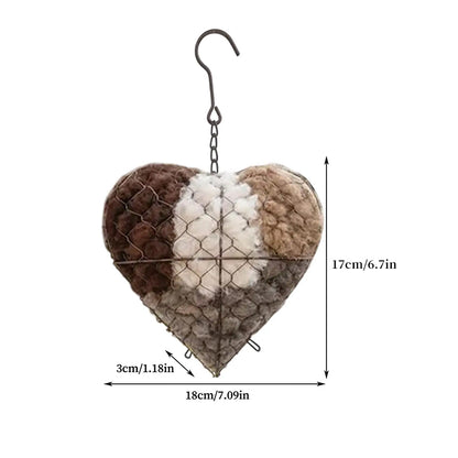 Heart-Shaped Outdoor Garden Bird Nest Weatherproof Unique Yard Art Decoration