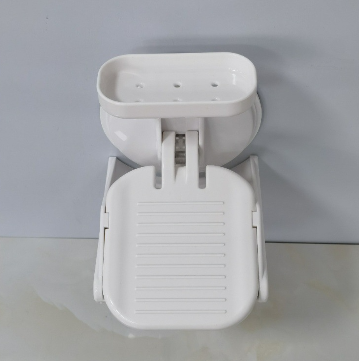 Bathroom Foldable Wall Mounted Footrest Suction Cup Bracket Storage Rack Shelf