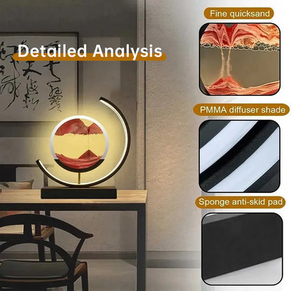 LED Flowing Sand Art Painting Lamp, Illuminated Night Light for Home Decoration