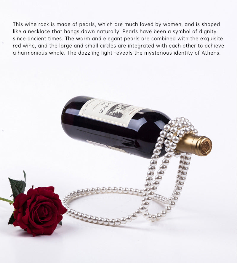 Pearl Wine Rack Elegant Holder for Champagne White Decor Home Decoration