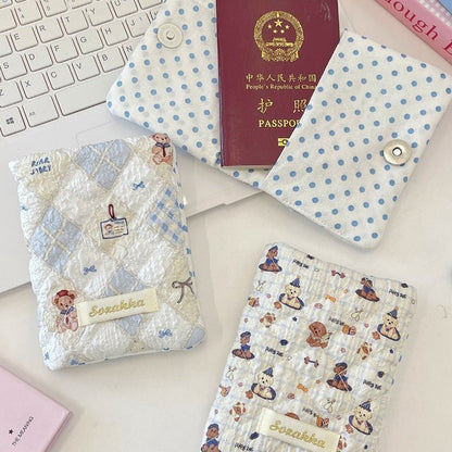 Cartoon Embossed Passport Holder with Secure Travel Card and Document Storage