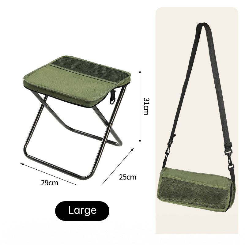 Portable Folding Stool Lightweight Carbon Steel Outdoor Indoor Seating Compact