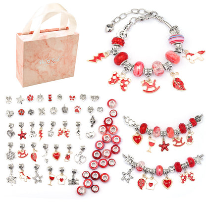 DIY Children’s Bracelet Kit, Bulk Charms & Beads, Gift Box, Kids Jewelry Making