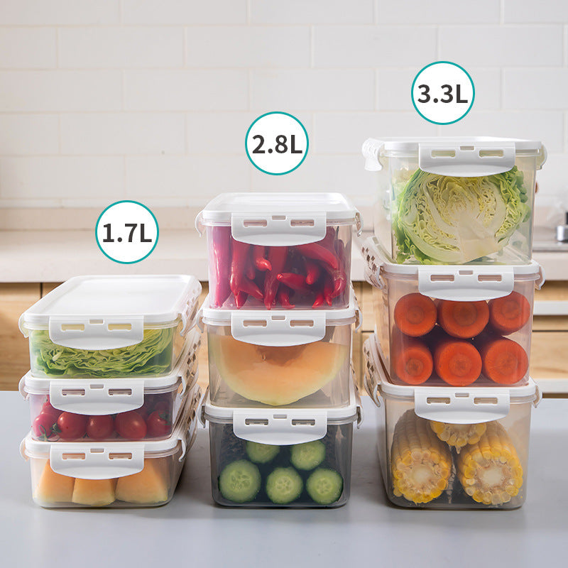 Rectangular Airtight Food Storage Boxes Stackable Microwave Safe White Blue Lids