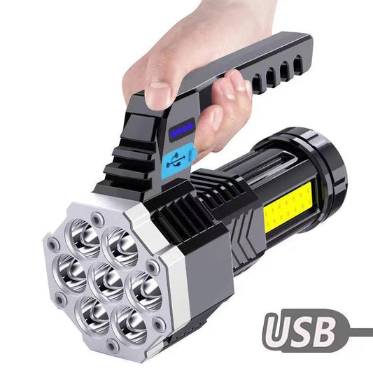USB Rechargeable LED Flashlight High Power COB Handheld Torch Waterproof Outdoor