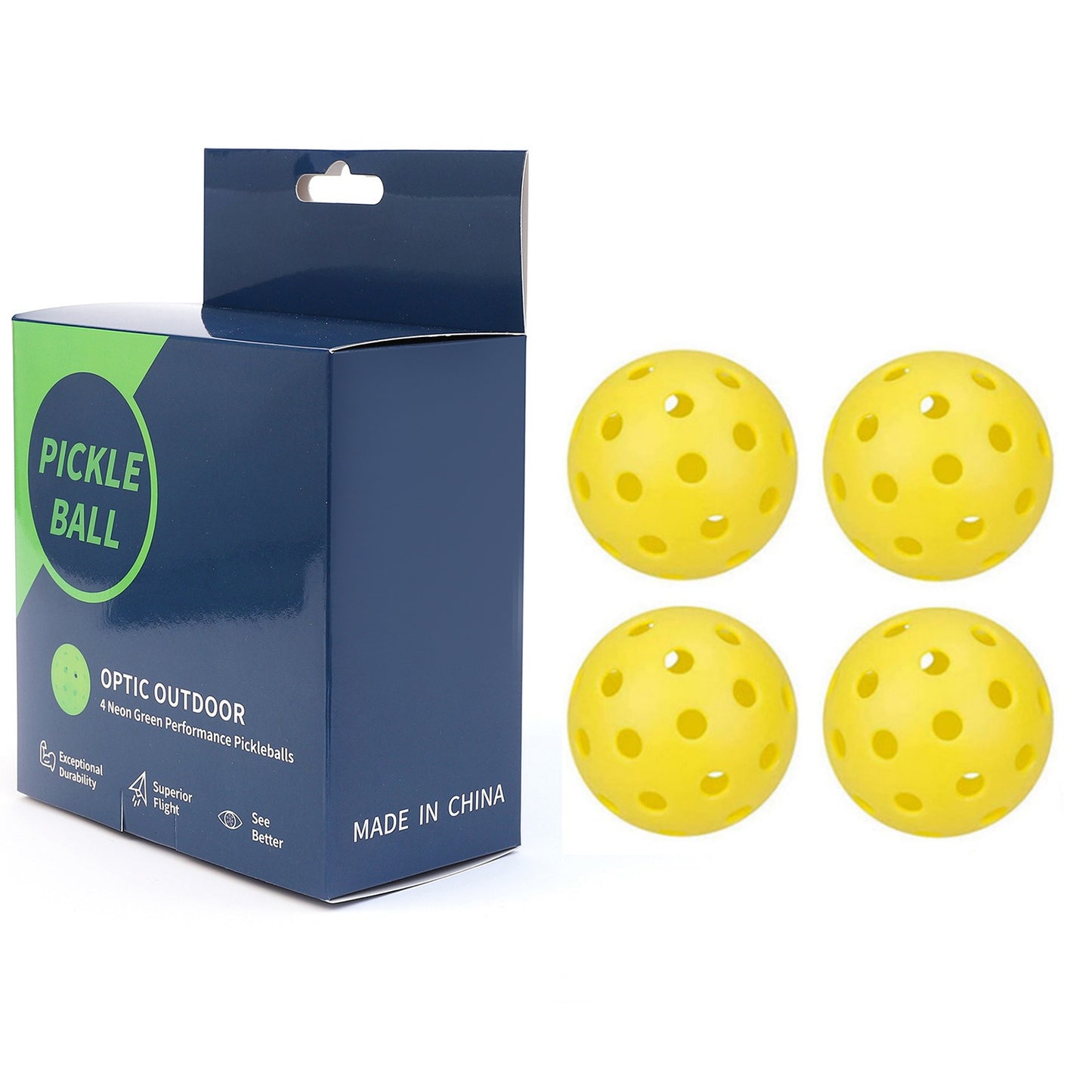 4 / 6 Pack USAPA Approved 74mm 40 Hole Outdoor Pickleball Balls for Hard Floor