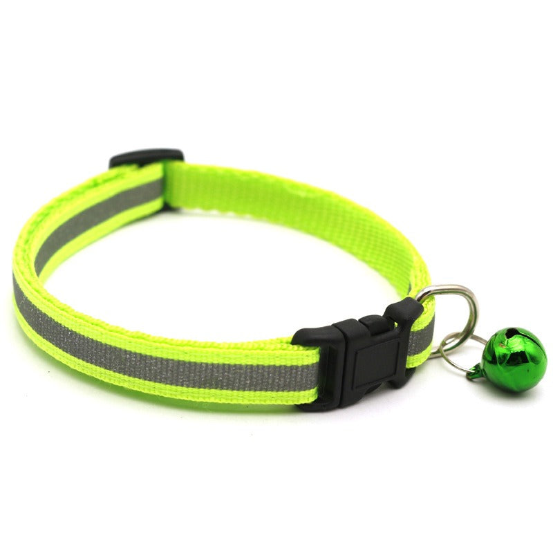 Adjustable Reflective Pet Collar with Bell Luminous Cat & Dog Collar | 19-32cm