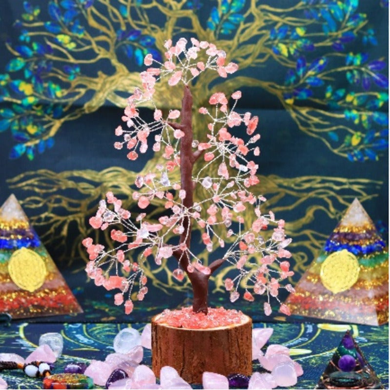 Crystal Tree Fortune Home Gemstone Desktop Stone Decorations Decor