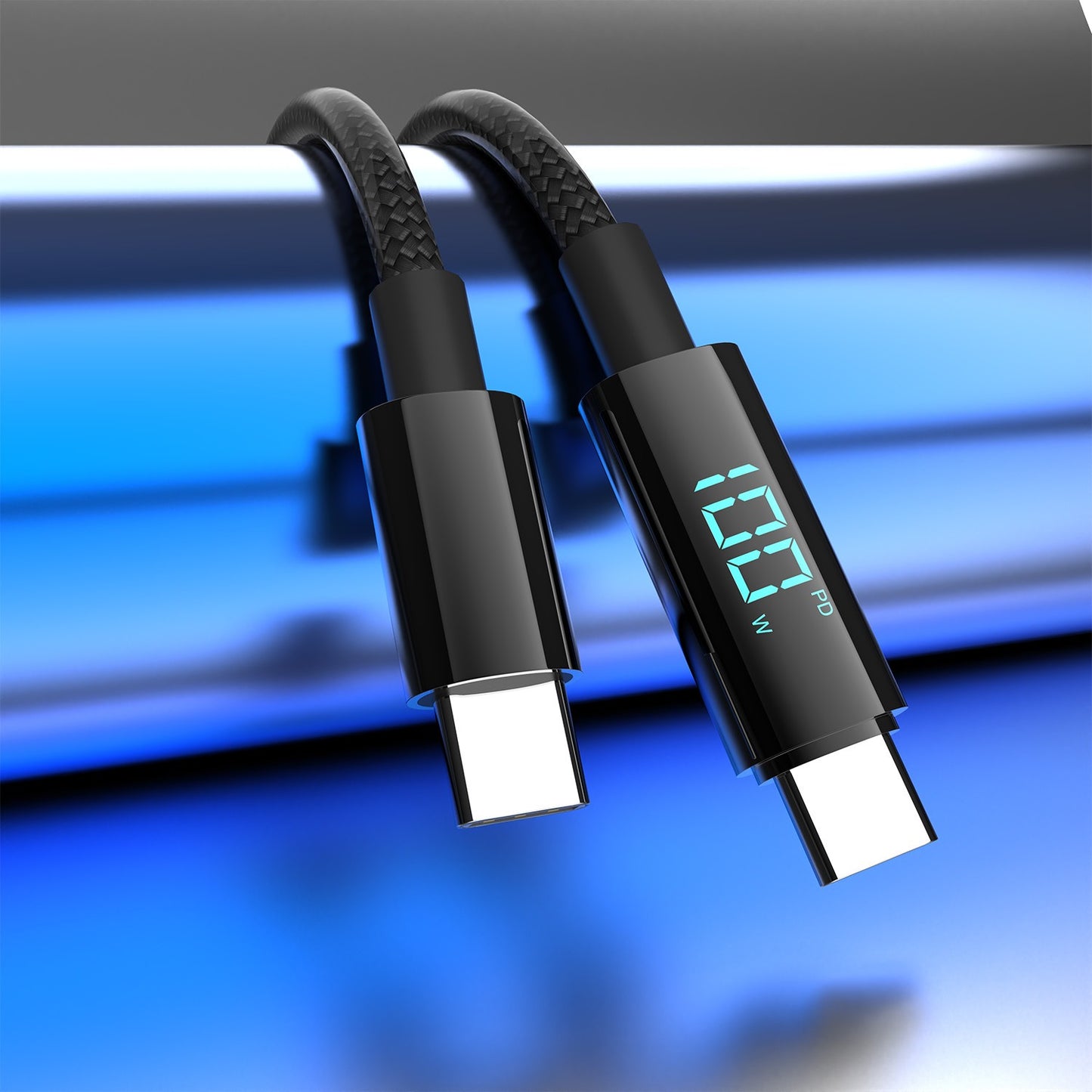 100W Type-C PD Braided Fast Charging Cable 1.2m for Mobile Devices Data Transfer
