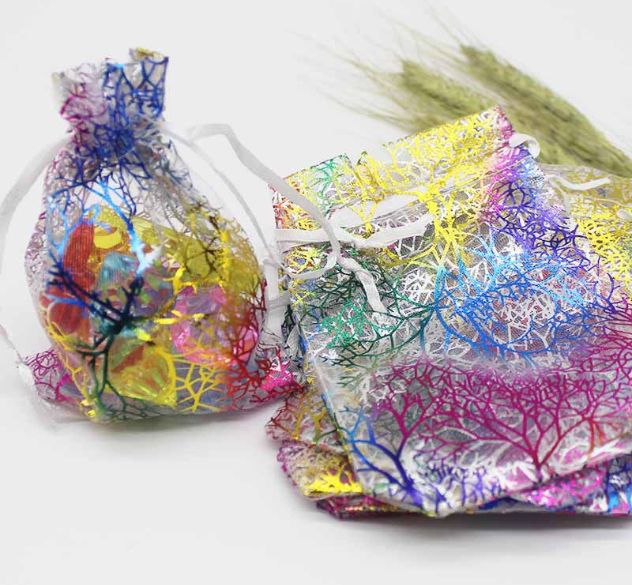 Organza Drawstring Gift Bags 100 Piece Set Various Sizes Jewelry Storage Pouches