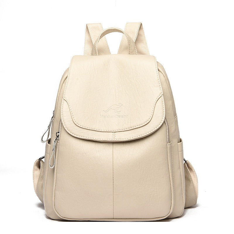 Women's Waterproof Faux Leather Backpack Durable Anti-Theft Travel School Bag