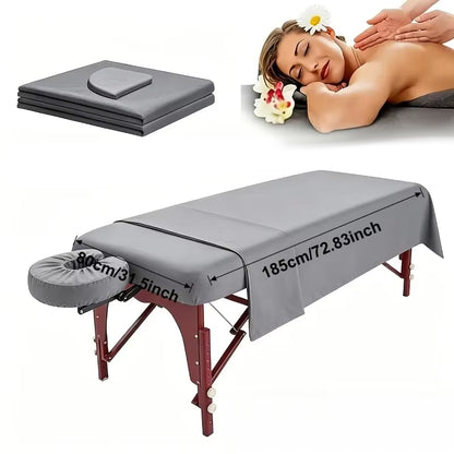 Massage Table Sheet Set 3 Piece Fitted Flat Face Cradle Cover Elastic Edges