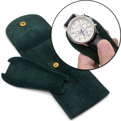 Velvet Snap Button Watch Pouch Thickened Mechanical Case Scratch Resistant Bag