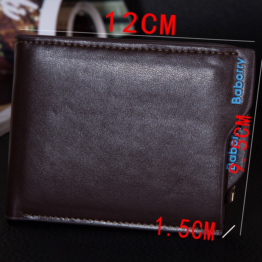Men's Slim Bifold Wallet Faux Leather Card Holder Coin Pocket Billfold Organizer