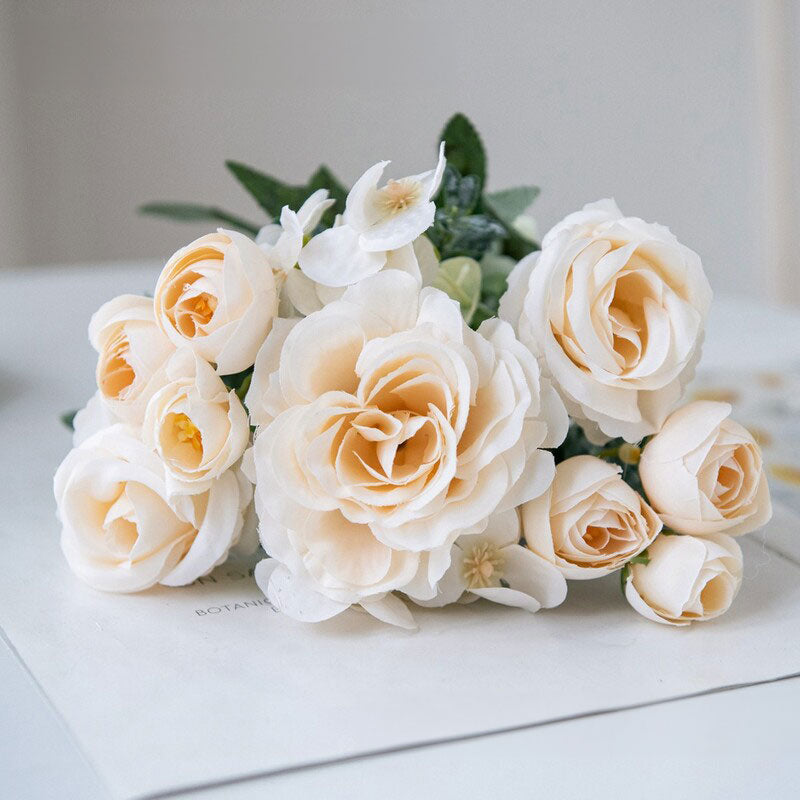 Silk Rose Floral Arrangement Table Centerpiece Premium Home Event Decor Display