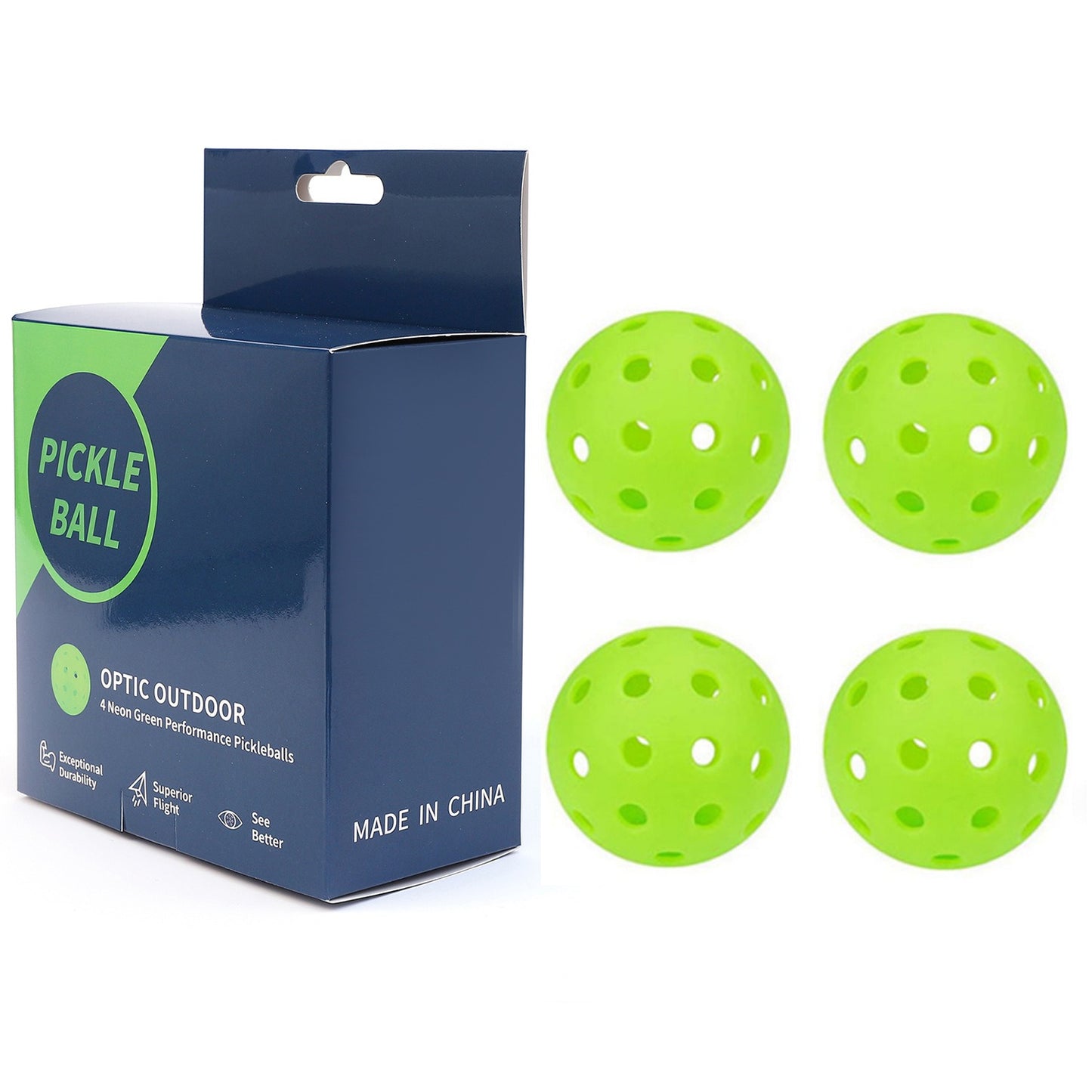 4 / 6 Pack USAPA Approved 74mm 40 Hole Outdoor Pickleball Balls for Hard Floor