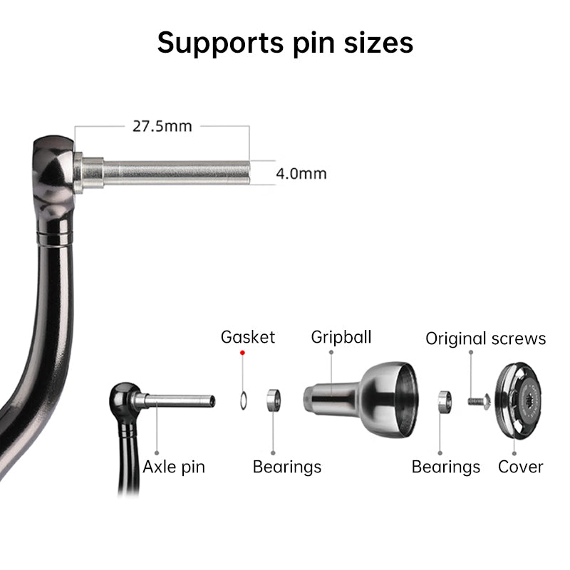 CNC Aluminium Replacement Reel Handle Knob Bearing Spinning Baitcasting Reels
