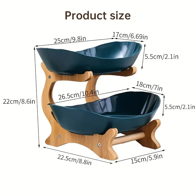 Bamboo Multi-Level Kitchen Fruit Storage Ventilated Countertop Organizer Stand
