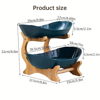 Bamboo Multi-Level Kitchen Fruit Storage Ventilated Countertop Organizer Stand