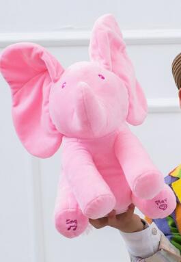 Peek-A-Boo Elephant Plush Toy 30cm | Musical Interactive Educational Gift for Kids