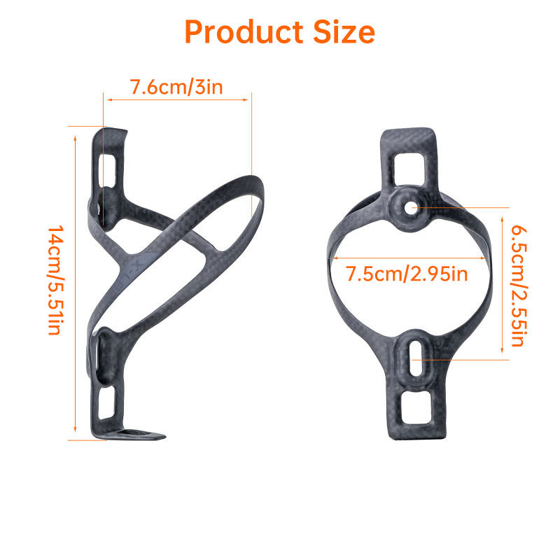 Lightweight 3K Carbon Fibre Bike Water Bottle Cage Ultralight 14g Secure Hold