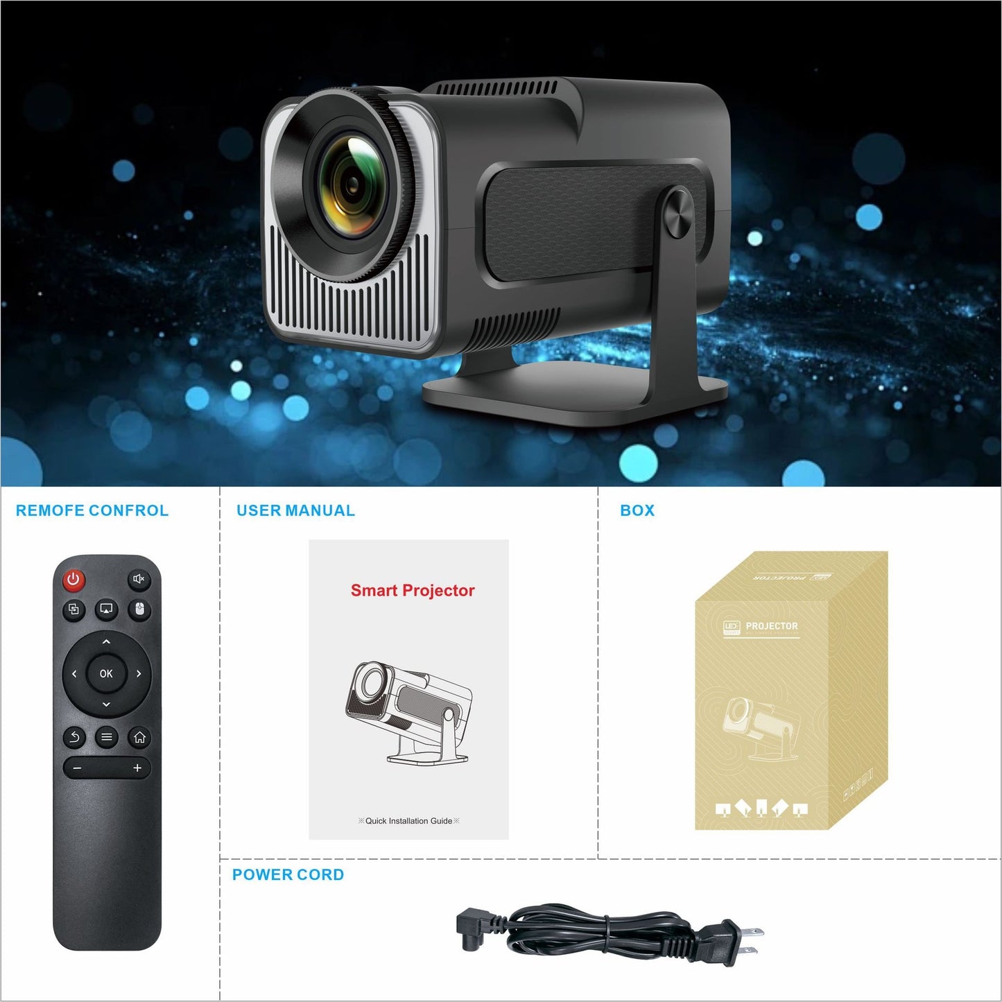 HY320 HD Projector 4K Ultra HD Short Throw Home Cinema Wall Projector Display