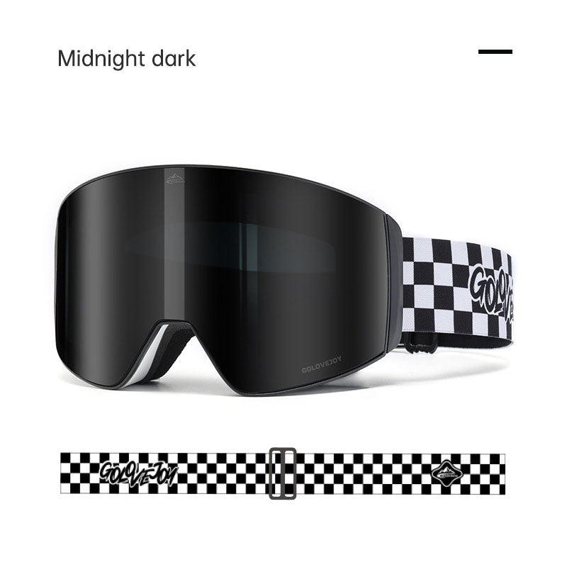 Magnetic Ski Goggles UV Protection Double Lens Anti-Fog Windproof Skiing Gear